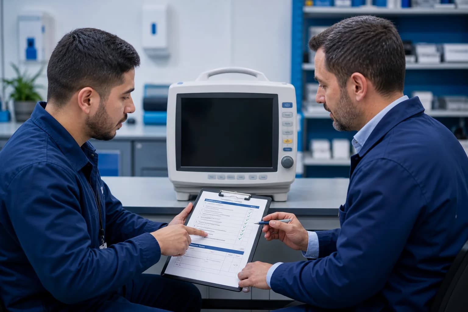 Responsável técnico validando com o profissional uma competência demonstrada