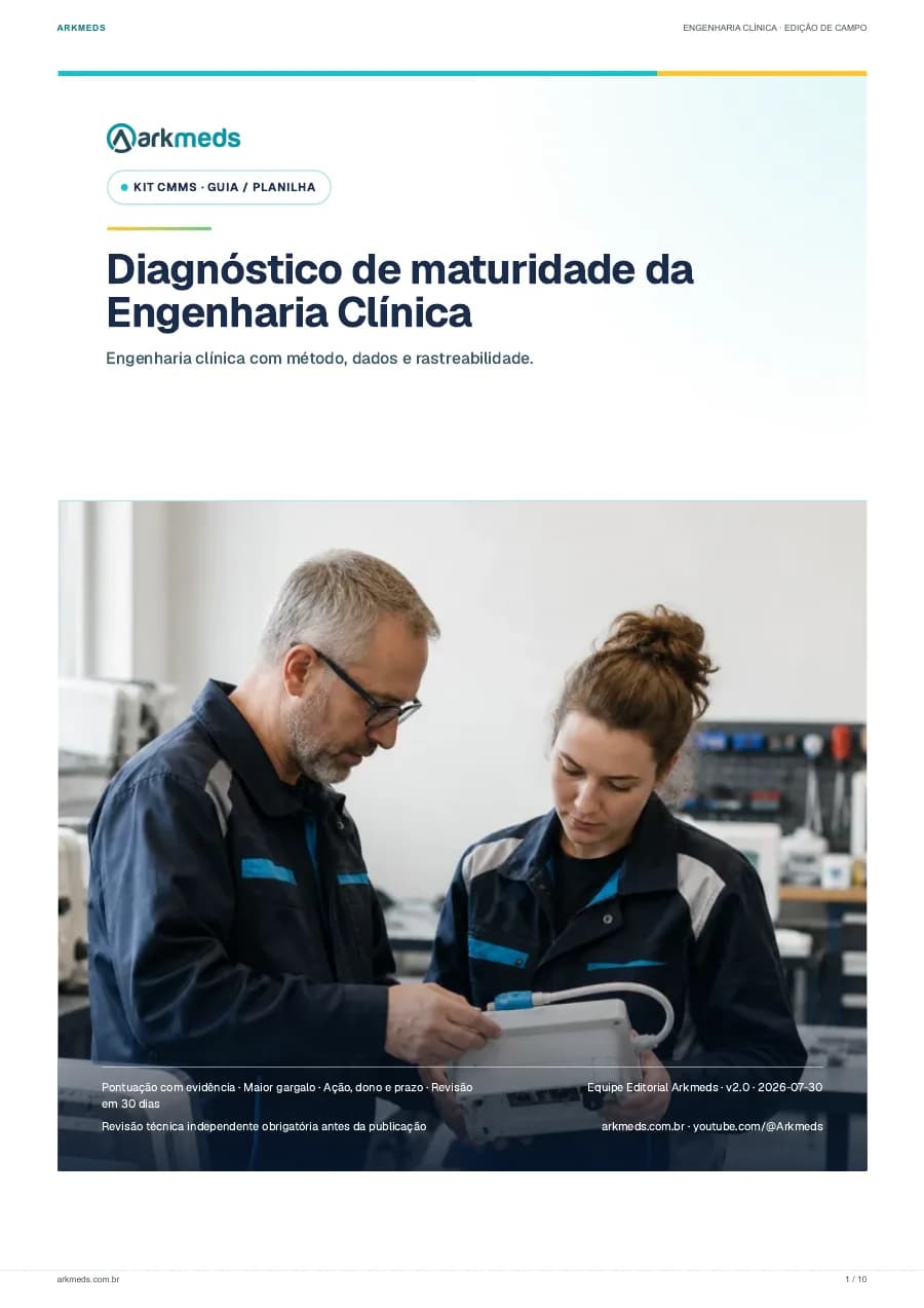 Capa do material Diagnóstico de maturidade da Engenharia Clínica