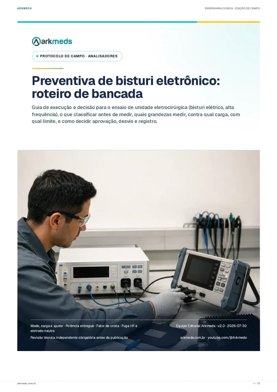 Capa do material Preventiva de bisturi eletrônico: roteiro de bancada