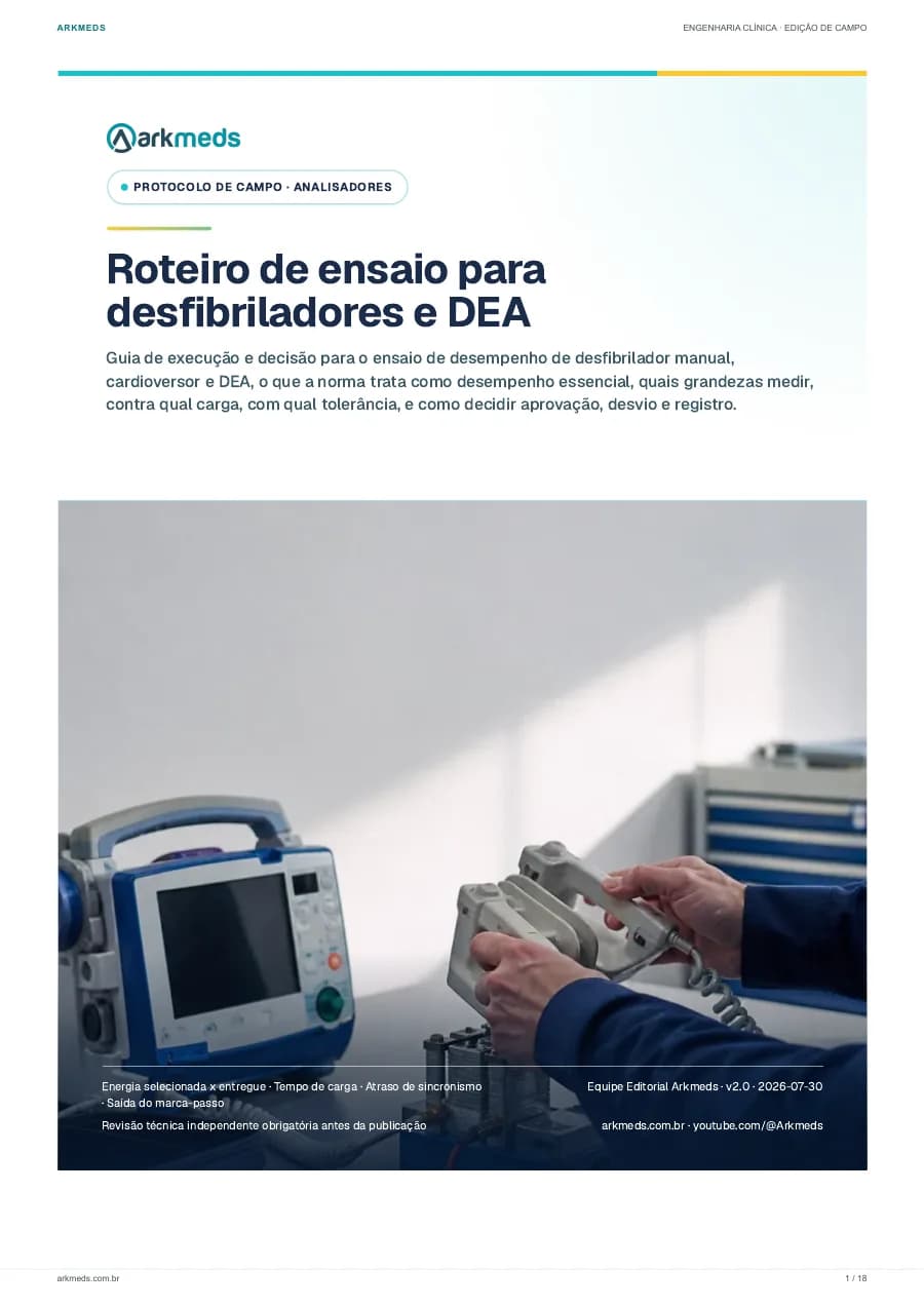Capa do material Roteiro de ensaio para desfibriladores e DEA