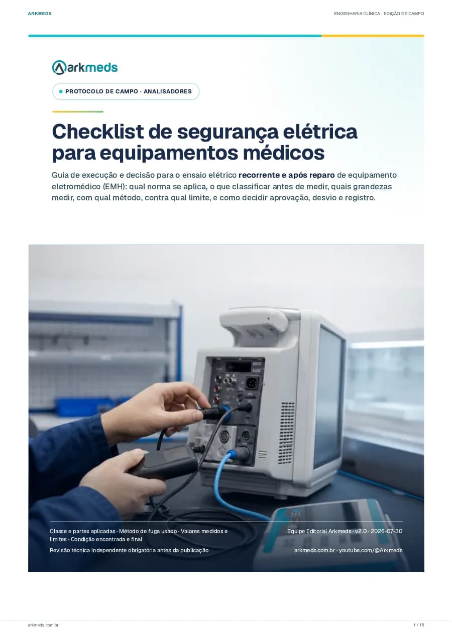 Capa do material Checklist de segurança elétrica para equipamentos médicos